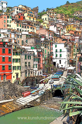 Artfilter - Comic Style, Riomaggiore Cinque Terre, Ligurien