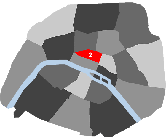 Karte Paris 2. Pariser Arrondissement