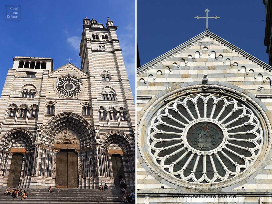 Fassade, Rosette Kathedrale San Lorenzo, Genua