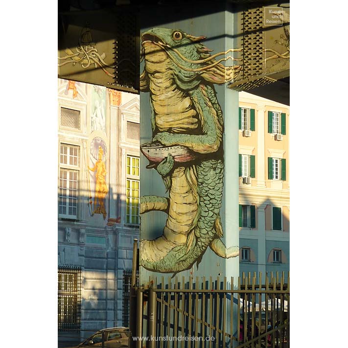 Street Art urbane Kunst Sopraelevata Genua