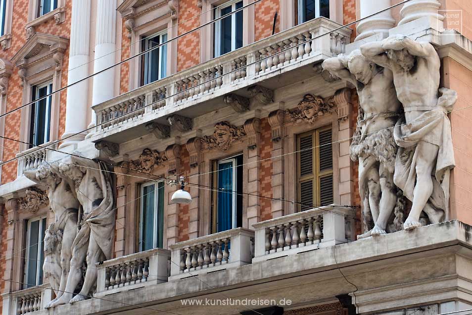Palazzo dei Giganti Fassade mit Atlanten Via XX Settembre Genua