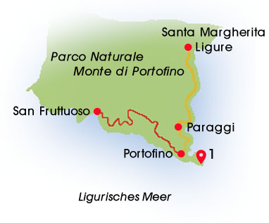Landkarte: Portofino, Ligurien