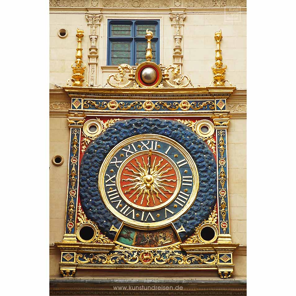 Große astronomische Uhr Ziffernblatt Rouen