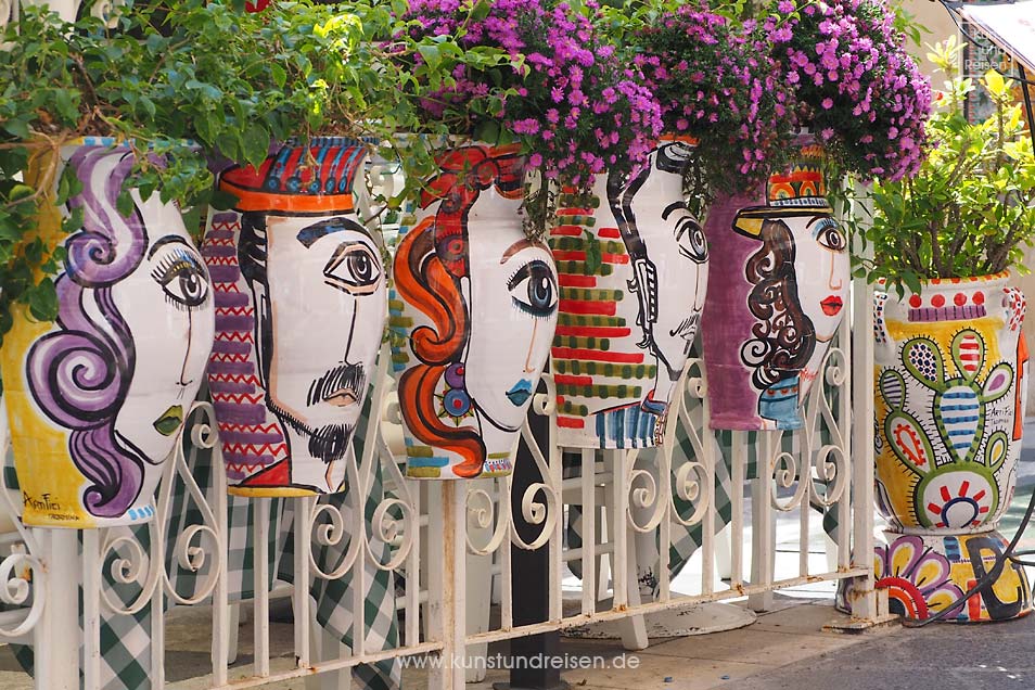 Sizilianische Keramik Blument&ouml;pfe Corso Umberto Taormina